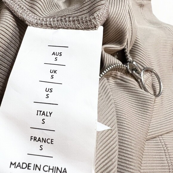 Nicholas Paola Jumpsuit Short Bodysuit Ribbed Mock Neck Tan Zip Women’s S NWT - Picture 6 of 11